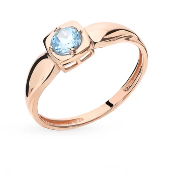 

Gold ring with Topaz sunlight sample 585