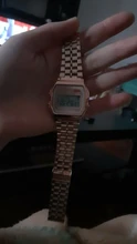 Reloj Digital de lujo de oro rosa para mujer, pulsera electrónica LED de acero ultrafino, luminoso