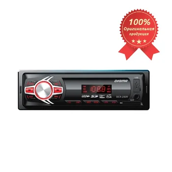 

Car radio Digma DVR-200R 1DIN 4*45W (USB/AUX/SD/equalizer) black, USB port, backlight, MicroSD slot, AUX , AM/FM