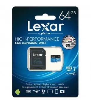 

LEXAR 64GB MICRO SDXC card (633x)
