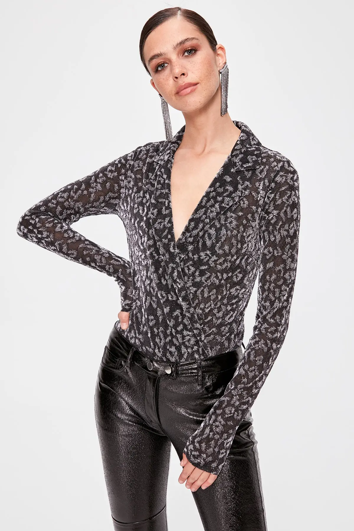 Trendyol Leopard print Bottom Snaps Body TPRAW20BD0029 |