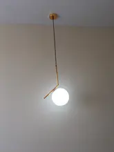 Pendant-Lights Hanging-Lamp Hoop Glass-Ball Industrial-Decor Gold Living-Room Modern Led