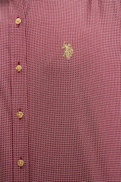 Бургундия U.S. POLO ASSN. Кареточная ткань тонкая рубашка - Цвет: Бургундия
