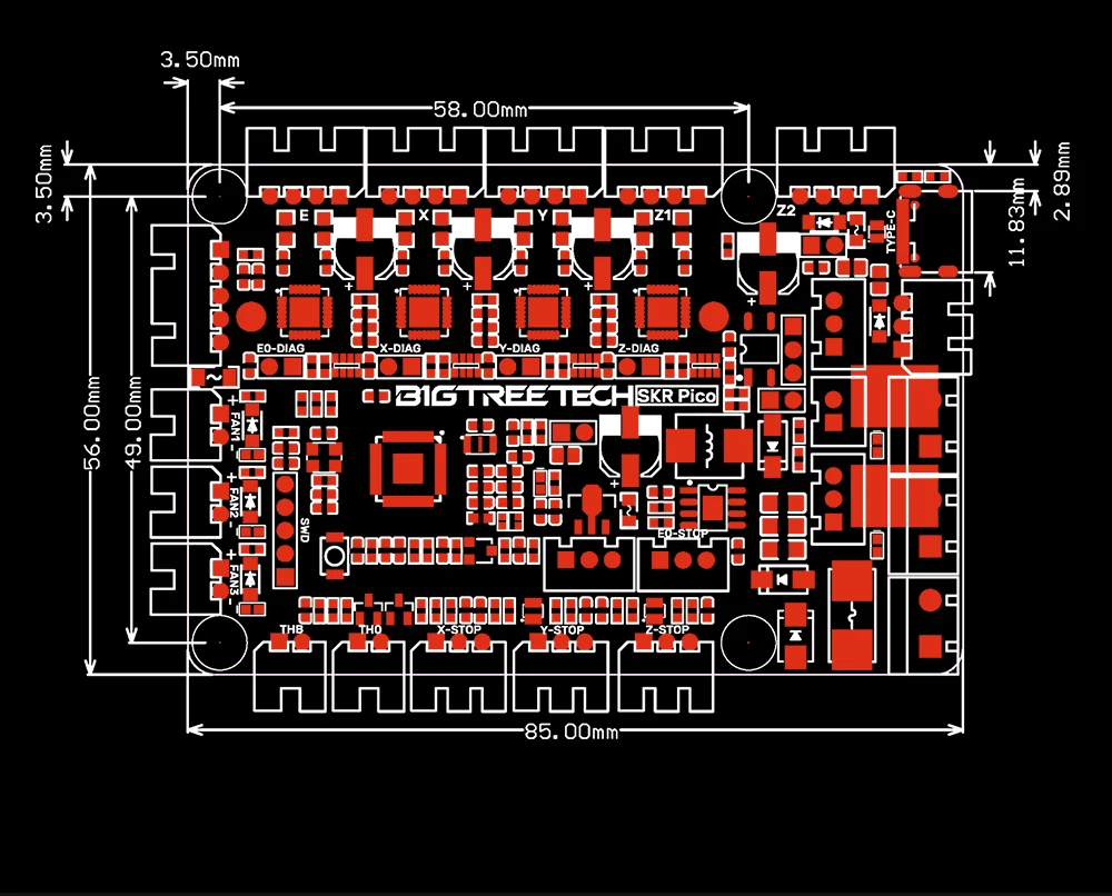 framboesa pi, quadro para placa, bordo, SKR