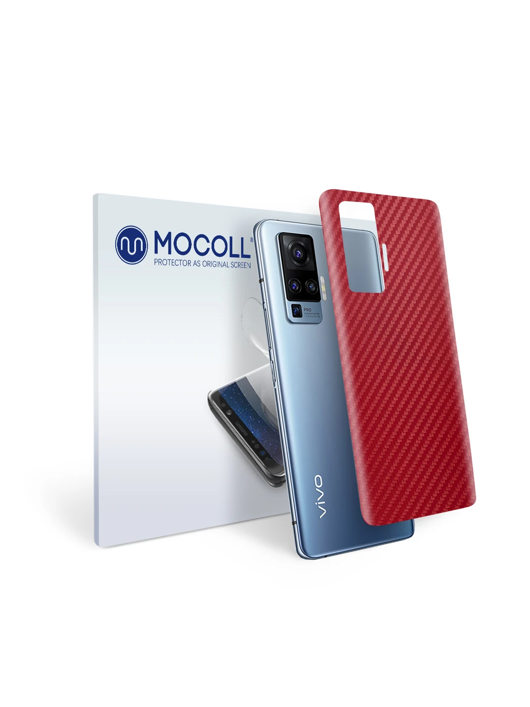Пленка защитная MOCOLL для задней панели VIVO Y97 карбон красный | Электроника