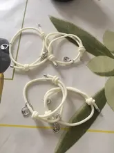 Uds \ Set de acero inoxidable pulsera de pareja un par de imán mano hombres y mujeres regalo amistad encantos cuerda joyería