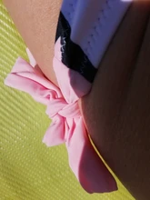Bañador de banda con volantes de encaje a rayas para mujer, traje de baño de realce, conjunto de Bikini de copa de sujetador, traje de baño de corte alto, F72
