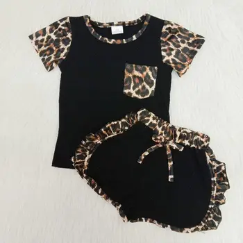 

Girls Clothes Summer Style Baby Girls Clothing Sets Cartoon Leopard Print T-shirt Short 2Pcs for Kids Clothes