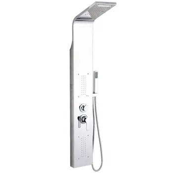 

Curved shower panel system ESY_69211 steel mirror hand 22 X48X152CM