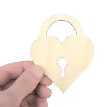 Комплект из 5 шт.(10 см х 8 см) деревянный замок в форме сердца Ремесло Висячие метки для оформления подарка декупаж лазерная резка 0071