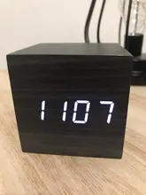 Glow Clock Desk-Tools Table-Decor Wooden Digital Retro LED New Voice-Control-Snooze-Function