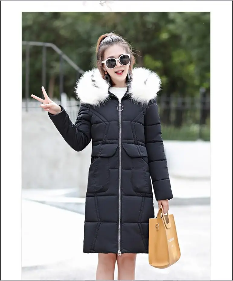 Veste d'hiver femmes парки pour manteau режим femme doudoune avec une capuche искусственный мех col длинные пальто для девочек; manteau vêtements d'ext érie