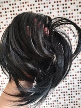 LUPU-moño sintético desordenado para mujer, moño con bandas elásticas para el cabello, coleta recta de Donut, extensiones de cabello