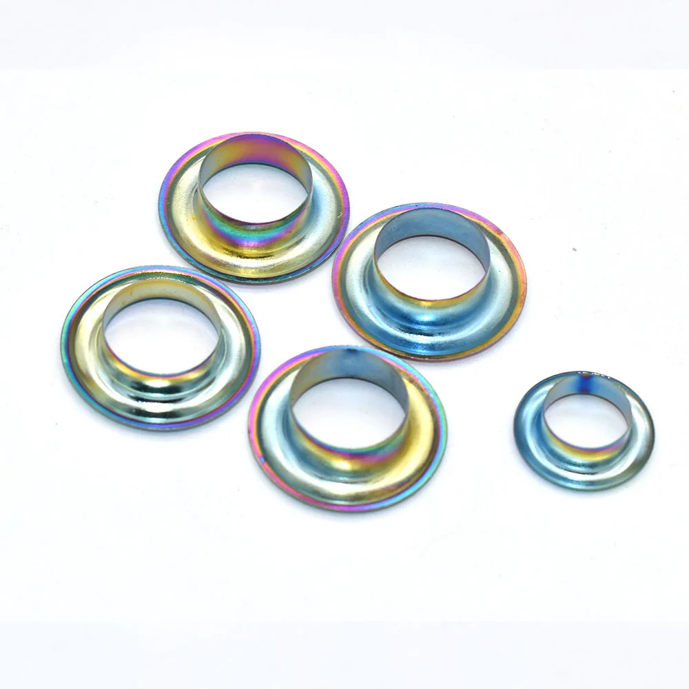 Rainbow Grommets Sewing Eyelets-2 Size Metal Eyelets Round Inner Hole Grommets DIY Rivet Leathercraft Accessories