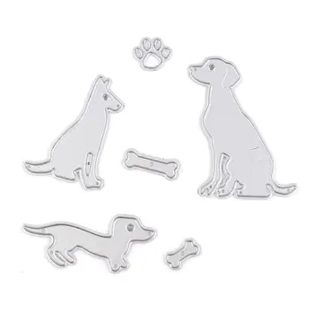 

White puppy bone paw print shape embossed carbon steel knife mold 5.1x3.9cm-1 set