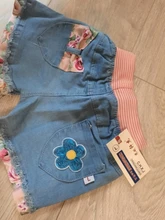 Pantalones cortos de vaquero con cintura elástica para niñas, bermuda femenina de princesa con estampado de flores a la moda para verano