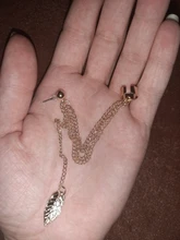 Uds.-Pendientes de Metal para mujer, joyería con personalidad, Clip para las orejas, Pendientes de borlas de hojas, regalo