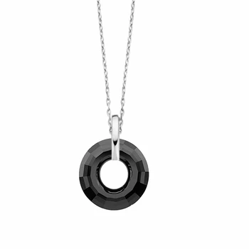 

KUTAYDAN Swarovski®6039 Jet Drive Silver Necklace