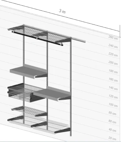 Finished mesh open metal closet system Titan-GS | Мебель