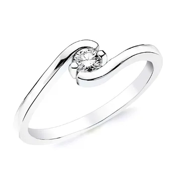 

Solitaire white gold 18k 1 sparkling diamond 0,150ct. [AB2835]