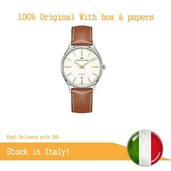 

Hamilton H38525512 Jazzmaster Thinline orologio automatico da uomo in pelle marrone chiaro