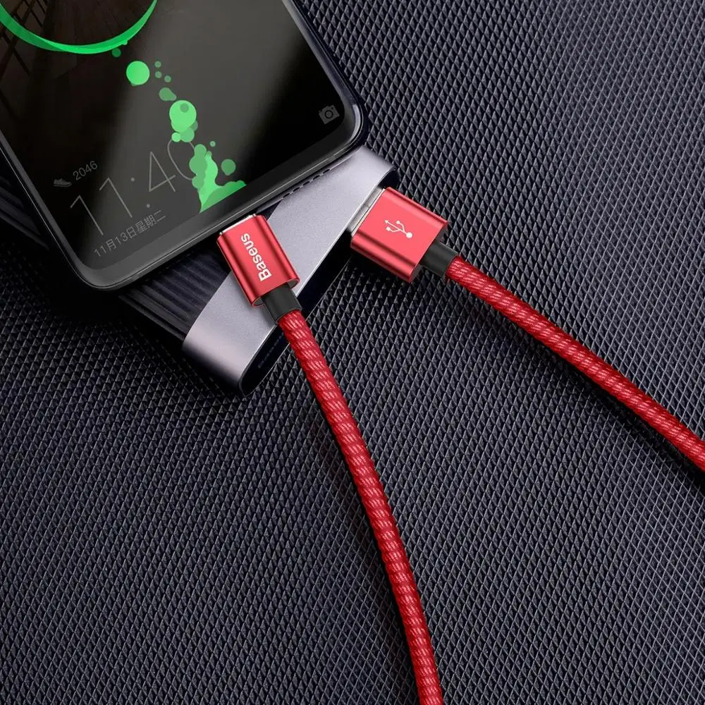 Кабель Baseus double fast charging USB cable For Type C 5A 1M Red Black|Кабели для мобильных телефонов| |