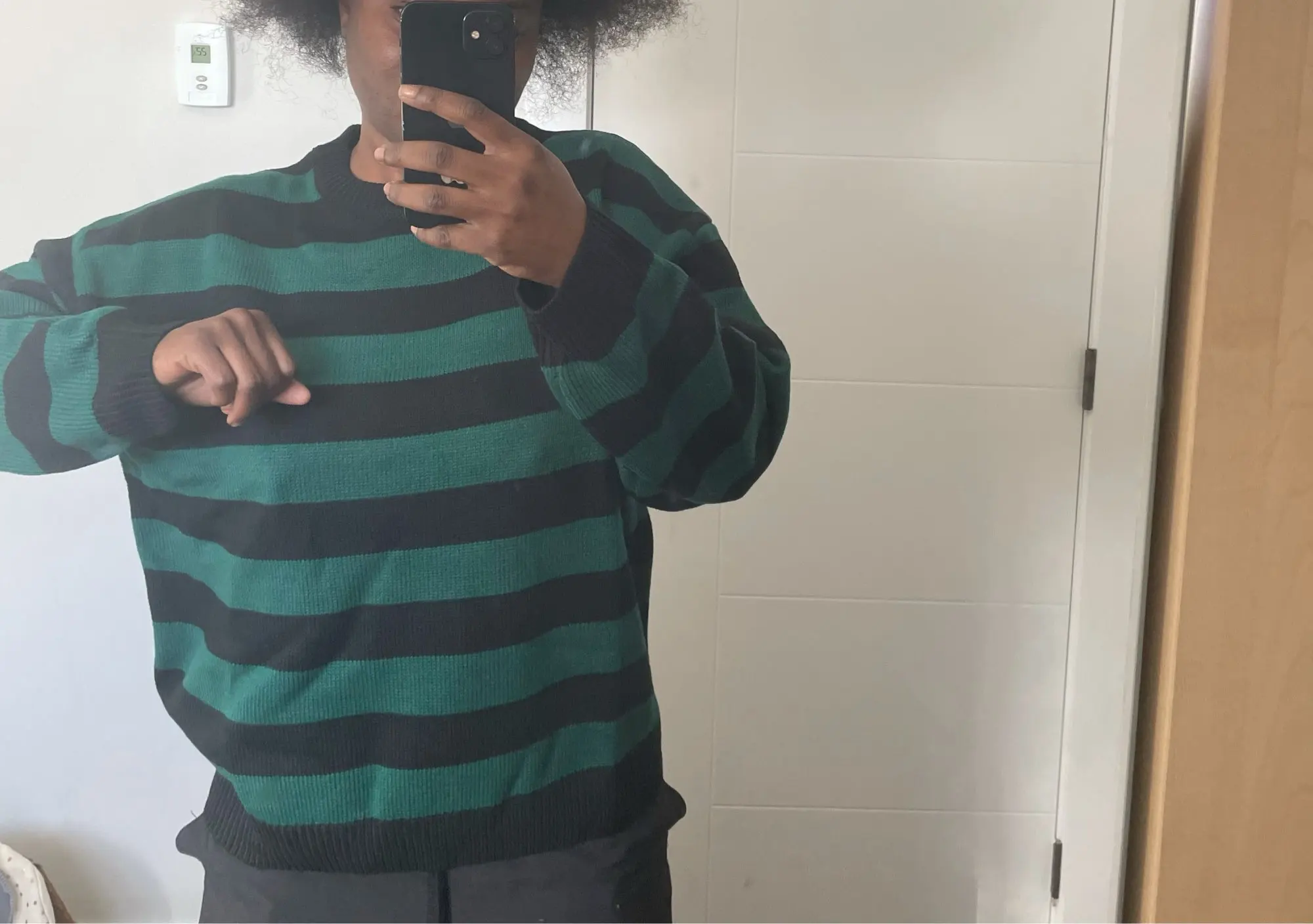 Punk Knitted Striped Sweater photo review