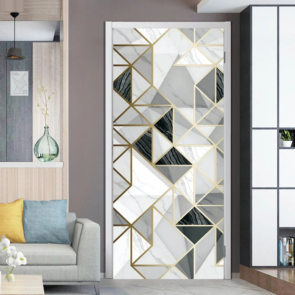 Adesivi Murali 3D Per Porte Interne, Effetto Murale, Dimensioni 95x215 Cm, Rimovibili E Impermeabili, Decorazione Casa