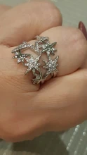 Fashion High Quality Cubic Zirconia Star Adjustable Ring for Women Engagement Dinner