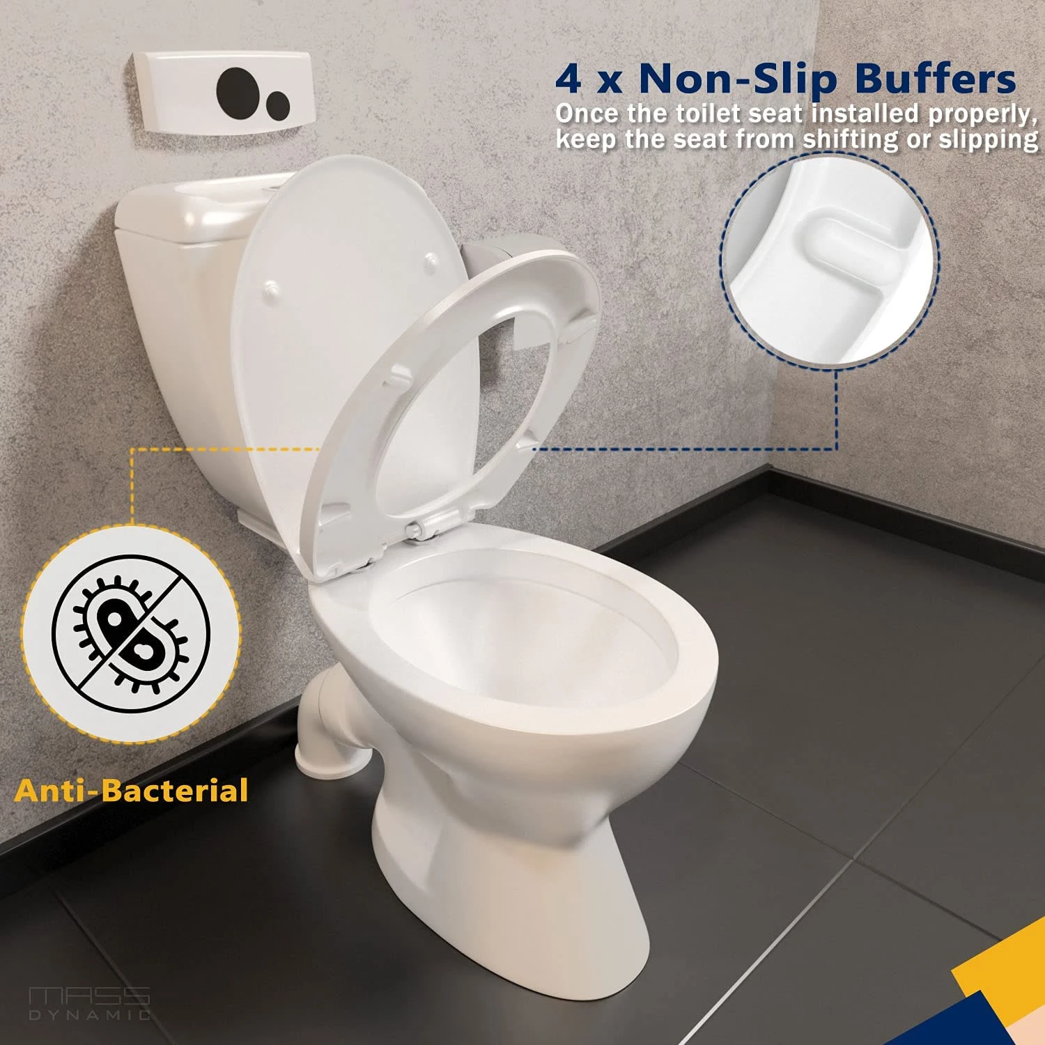 Quick Toiletzitting Met Soft Sluiting, Antibacteriële Materiaal Uf (Smart Look) toiletzitting Met Ovale Deksel Dubbele Bevestiging Roestvrijstalen Scharnieren| | - AliExpress