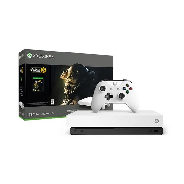 Xbox One X + Fallout 76 Microsoft 53518 ТБ 4K HDR белый | Электроника