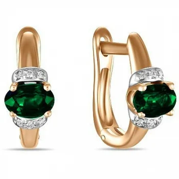 

Lucas gold emerald diamond earrings in red gold