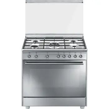 

Kitchen 5 fires SMEG SX91SV9, color inox, 5zones, 90cms, electric oven.