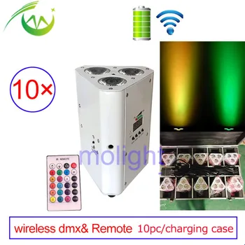 

3*18W RGBWA UV Wireless dmx dj uplighting LED Battery Power with IR Remote control Disco Par for Party Weddings