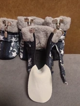 Puppy-Boots Pet-Shoes Lovely Dogs Snow Anti-Slip Zipper Winter Warm Denim Lets Casual