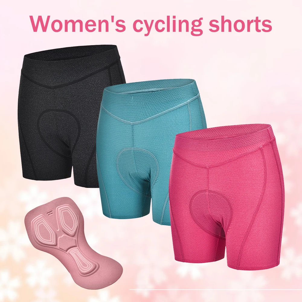 Lixada Women Bike Padded Shorts Cycling 3D Padded Underwear Bicycle Padding  Riding Shorts Biking Underwear Shorts 
