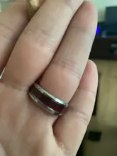 Conjunto de anillos clásicos para parejas, joyería de boda, anillo de madera de grano, titanio, acero, corazón, tres capas, Simple y creativo