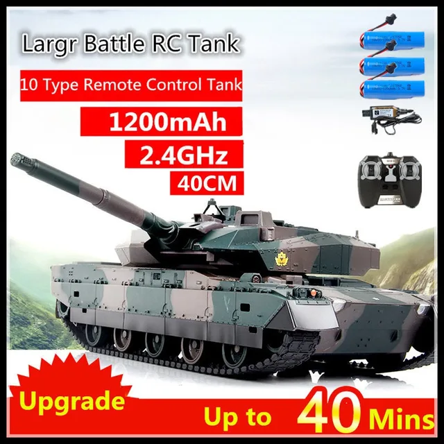 Type 10 RC Tank,1200mAh Lithium Battery  Independently Suspended Load-bearing Track Better Off-road Performanc，For Kids Gift 1