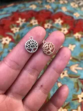 Colgantes de árbol de la vida hueco pequeño, collar Vintage de plata antigua, árboles de Color, fabricación de joyería, accesorios de 13x13mm, 50 Uds.