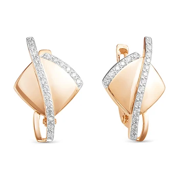 

10-07581 mink gold 585 sterling silver earrings