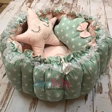 Jaju Детские Yeşil Yıldızlı Açılır Kapanır оюн Minderi Bebek Yuvası