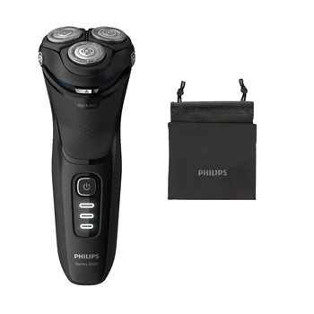 

Philips, 3000 series, S3233/52, electric shaver, 5D heads, Clippers, dry or wet, 60 min, includes travel case