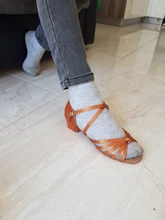 Zapatos de salón tango salsa Latino para niñas, zapatos de tacón bajo, 20 colores