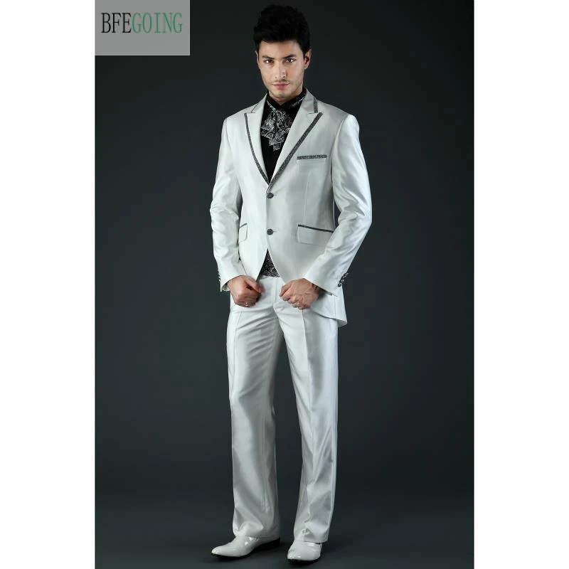 Ivory Regular Single Breasted Groom Wear Wedding Suit Bride Tuxedo+Pants Custom made