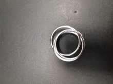 Tamaño 5-10 hermoso regalo de San Valentín joyería de anillo de plata de 3 círculo caliente lindo bastante de boda de moda de color de plata mujer