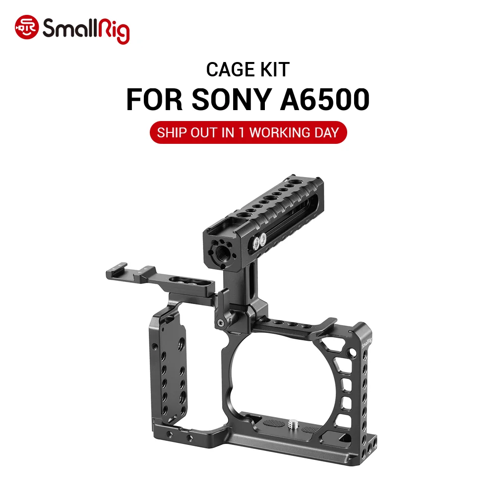 

SmallRig A6500 Cage Kit for Sony A6500 Camera With Top Handle Cold Shoe Extension Aluminum Dual Cage 2081D