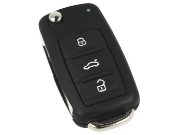 

Remote Key shell 3 buttons with blade HU66 battery on without Transponder chip for VW Polo Golf Passat Touran Seat