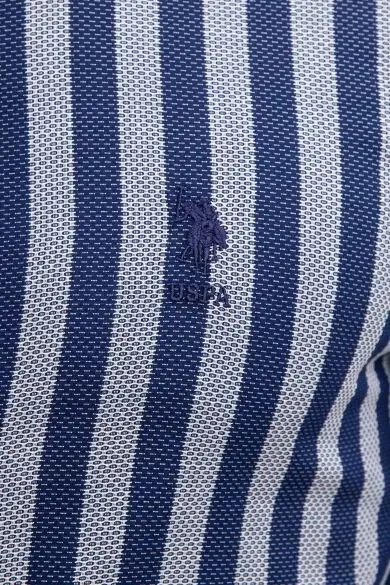 U.S. POLO ASSN. Темно-синяя рубашка в полоску