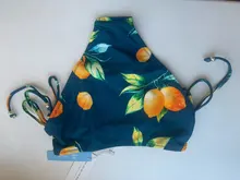 Swimsuit Women Bikini-Sets Bathing-Suits Lemon CUPSHE Lace-Up Print Two-Pieces Sexy Yellow