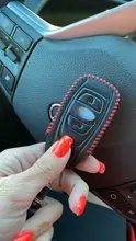 Funda de cuero genuino para coche, llavero con estilo de anillo para Subaru BRZ XV Forester Legacy Outback, carcasa para llaves